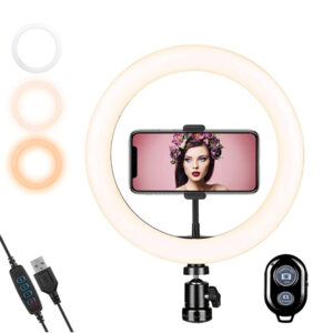 Aro de luz LED con tripié y control remoto