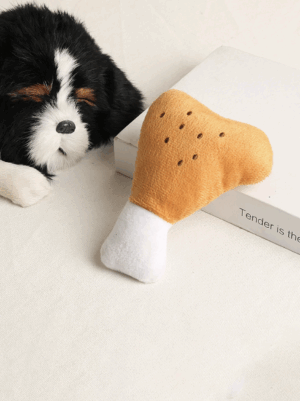 Juguete con sonido para perro (pierna de pollo)